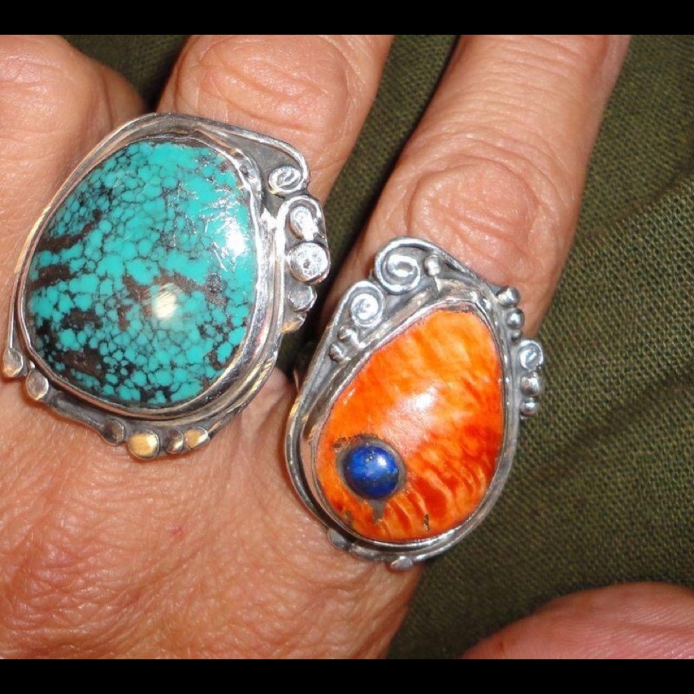 Handcrafted Turquoise Silver Ring Artisan Boho 6 - image 5